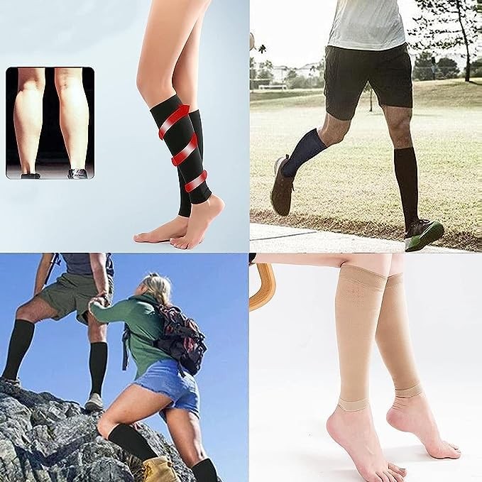 GOTOTOP Calf Compression Sleeves for Men Women, Footless XX-Large, Skin Color