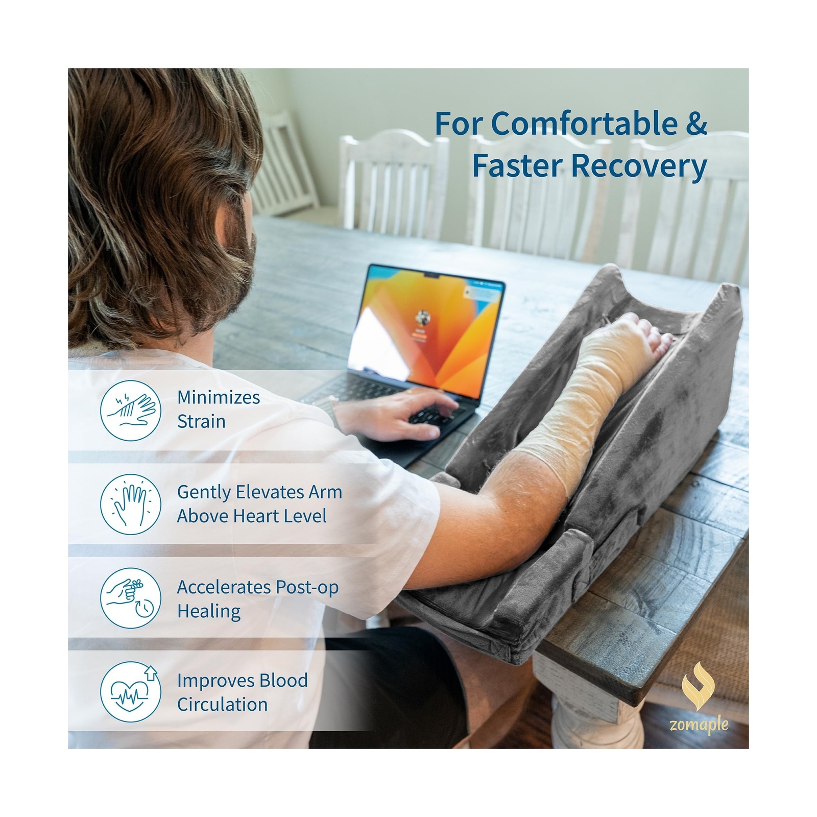 Zomaple Arm Elevation Pillow for Post Surgery Support – Recovery Boost Arm Pi…