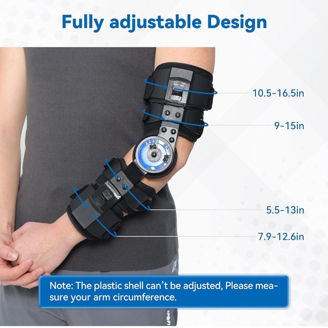 Orthomen Hinged ROM Adjustable Elbow Brace Stabilizer. Left Arm. NEW IN BOX