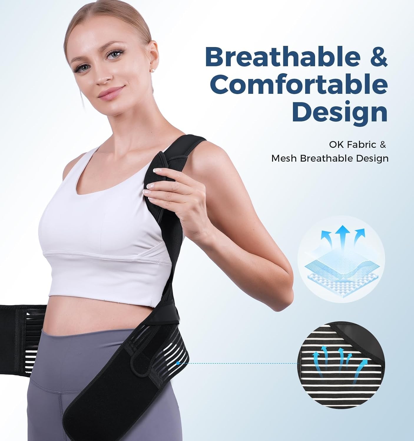 Adjustable Posture Corrector Low Back Support Shoulder Brace Belt For Men &Women