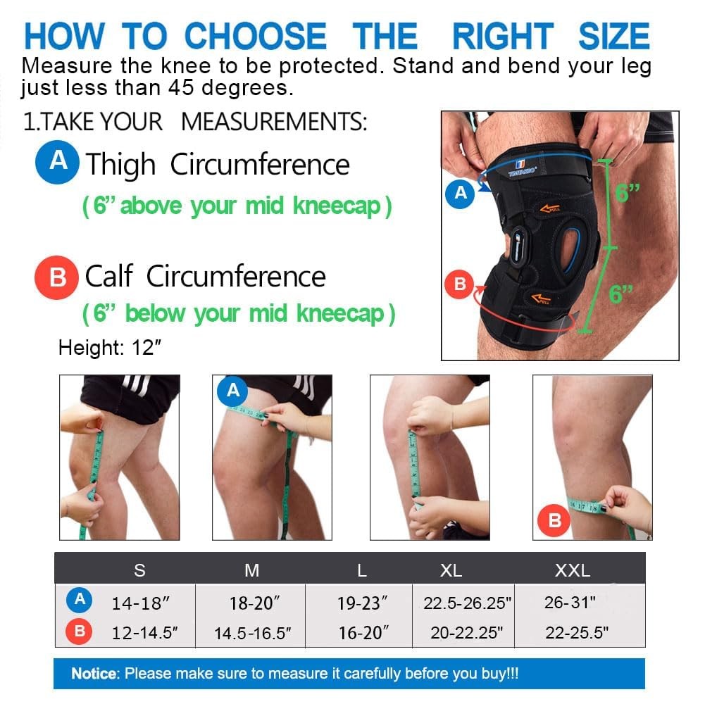 T Timtakbo Hinged Knee Bracegel Patella Support Removable Dual Side