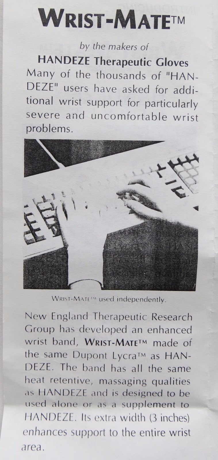 WRIST-MATE Therapeutic Support band S M L XL Beige PT HANDEZE Computer Physical