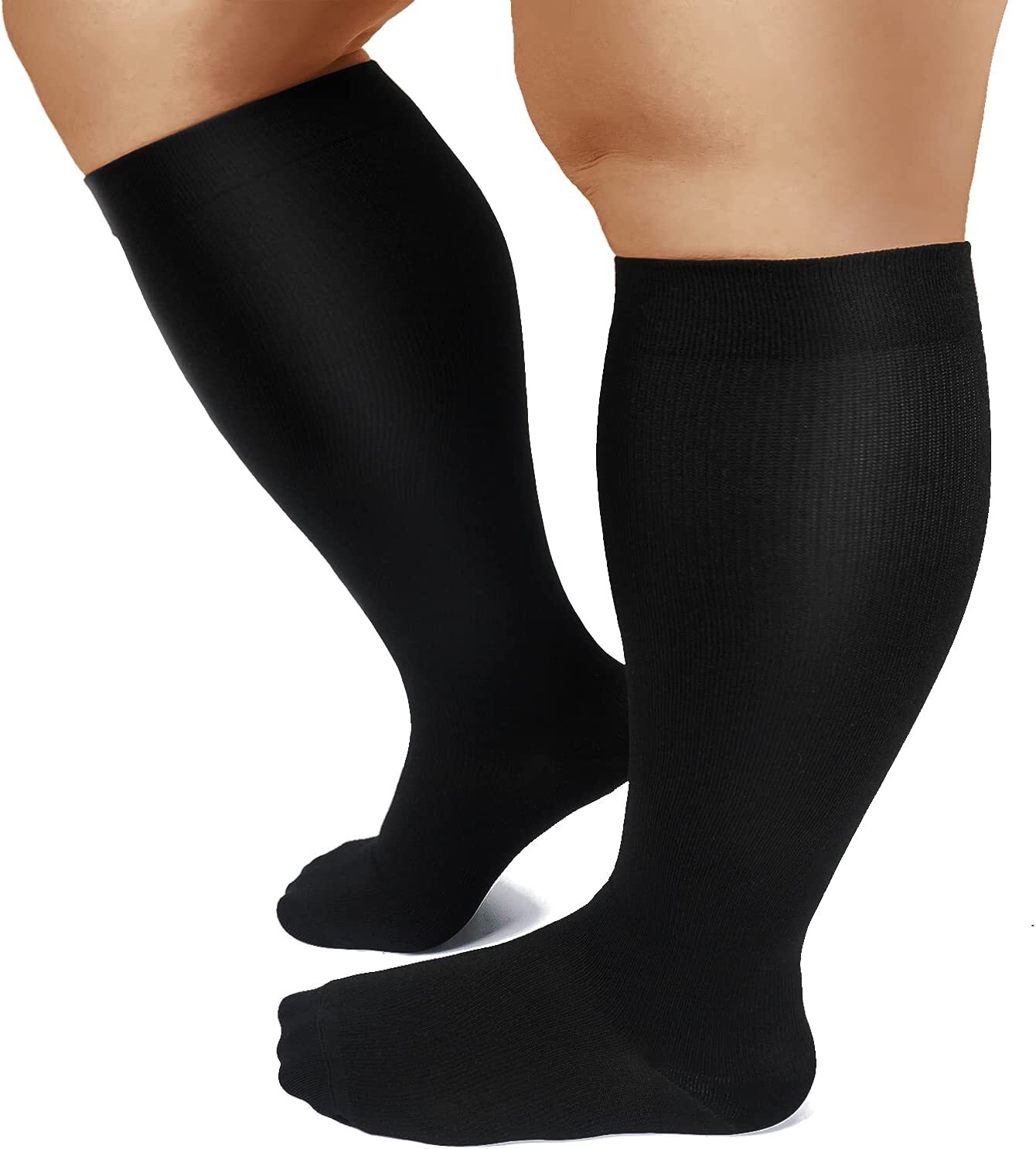 S M L XL 2XL 3XL 4XL Wide Calf Plus Size Compression Socks Women Men 15-20mmHg