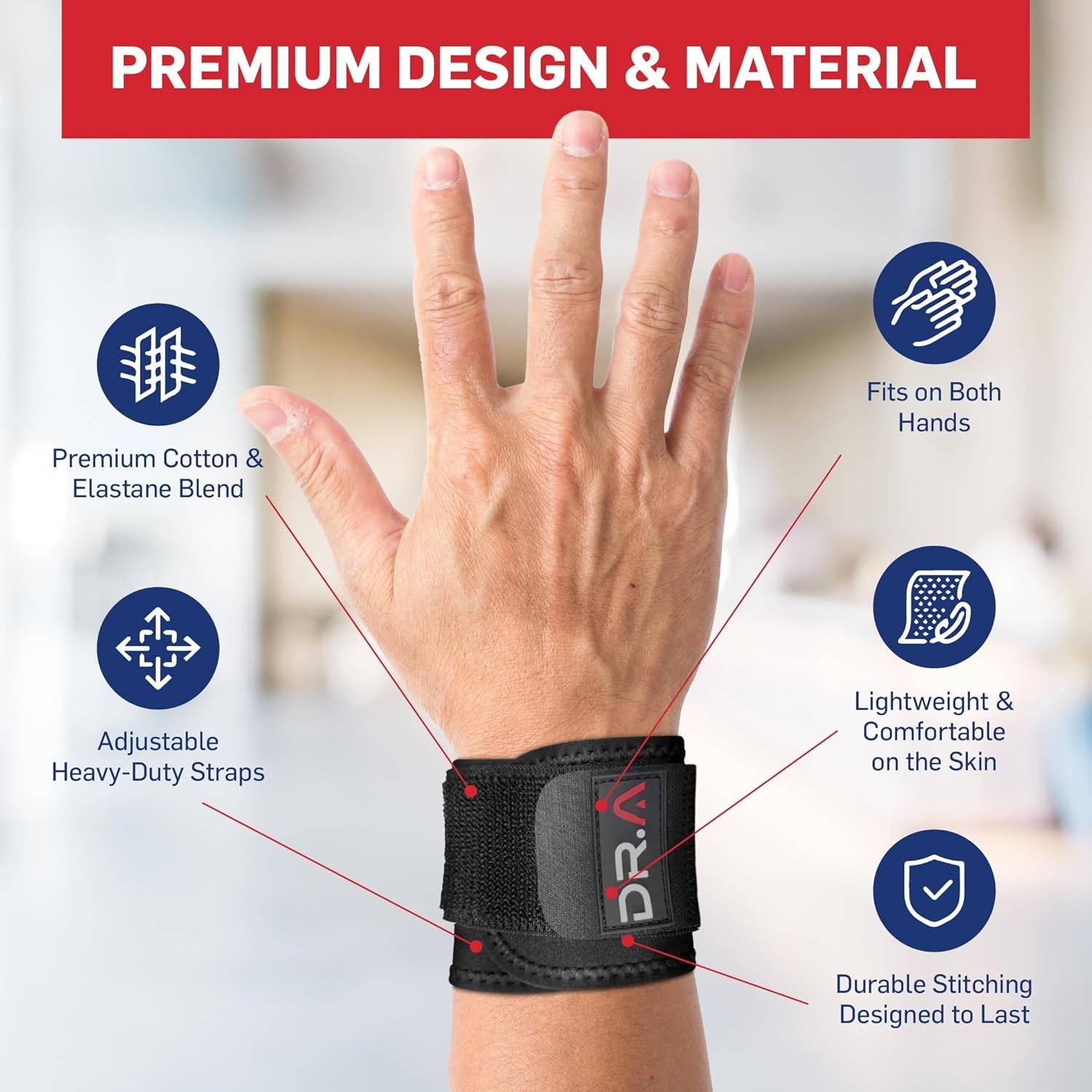 Adjustable Black Wrist Support Brace with Exercise Tips for Enhanced Strength