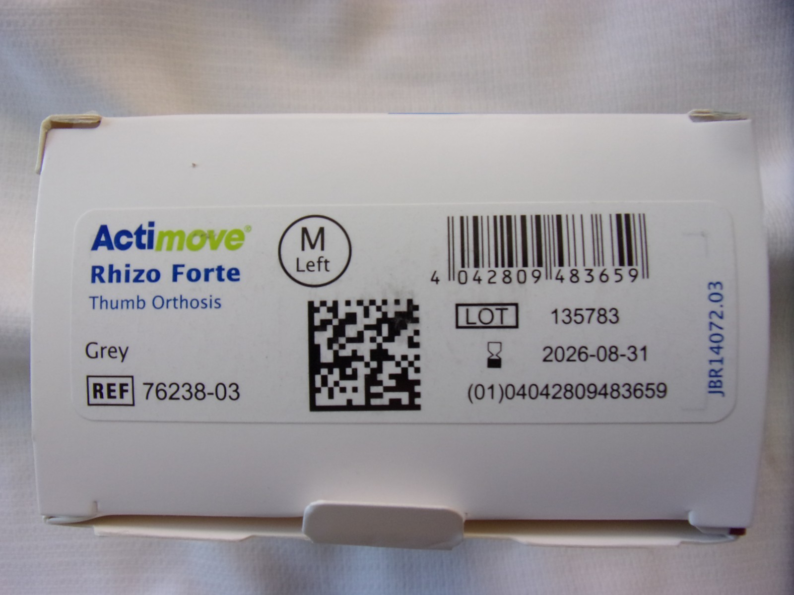 Professional Line Actimove Rhizo Forte Thumb Brace Left Gray Medium New