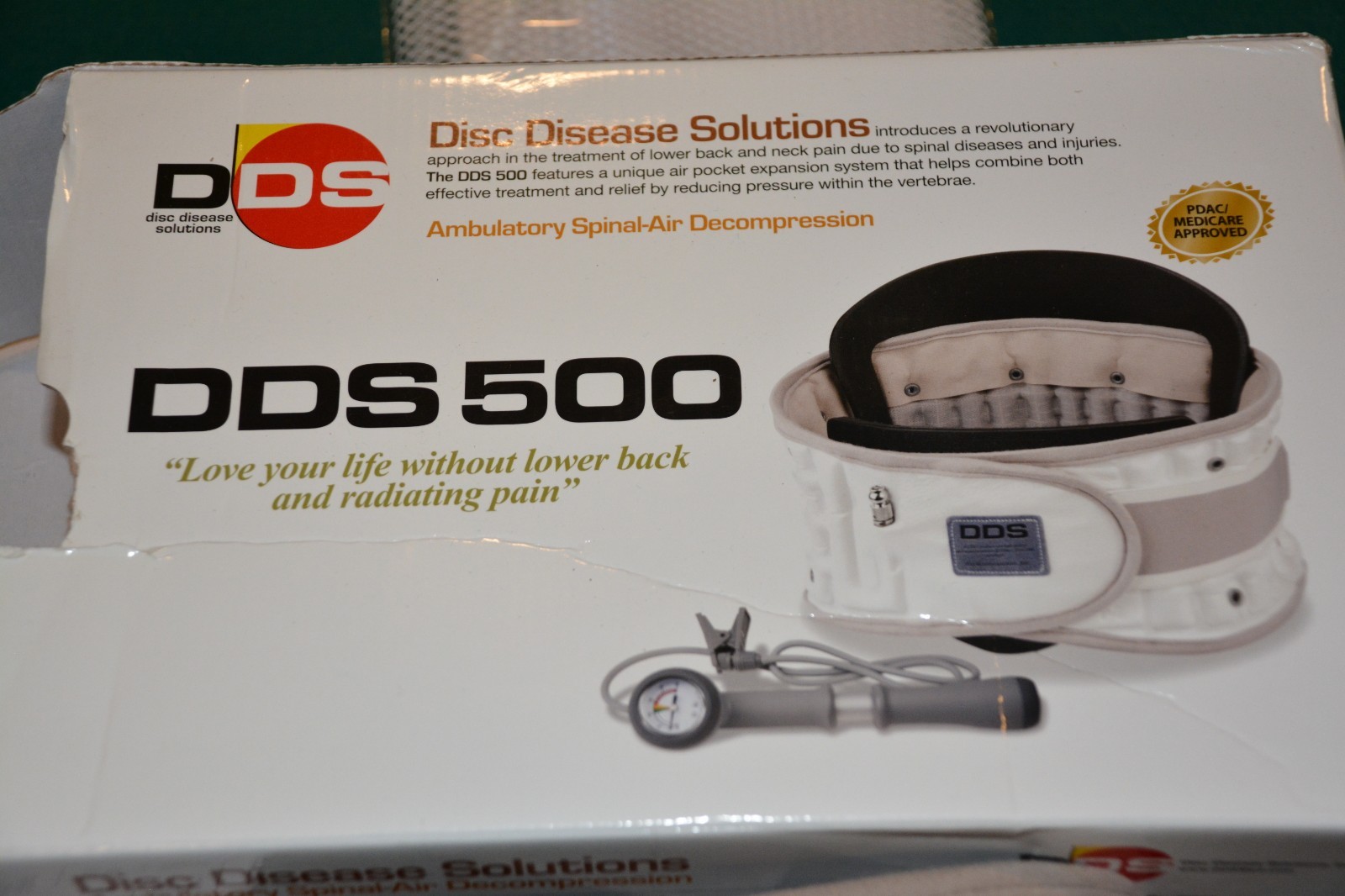 DDS 500 Disc Disease Solutions Back Brace Spinal Air Decompression XXL 2XL