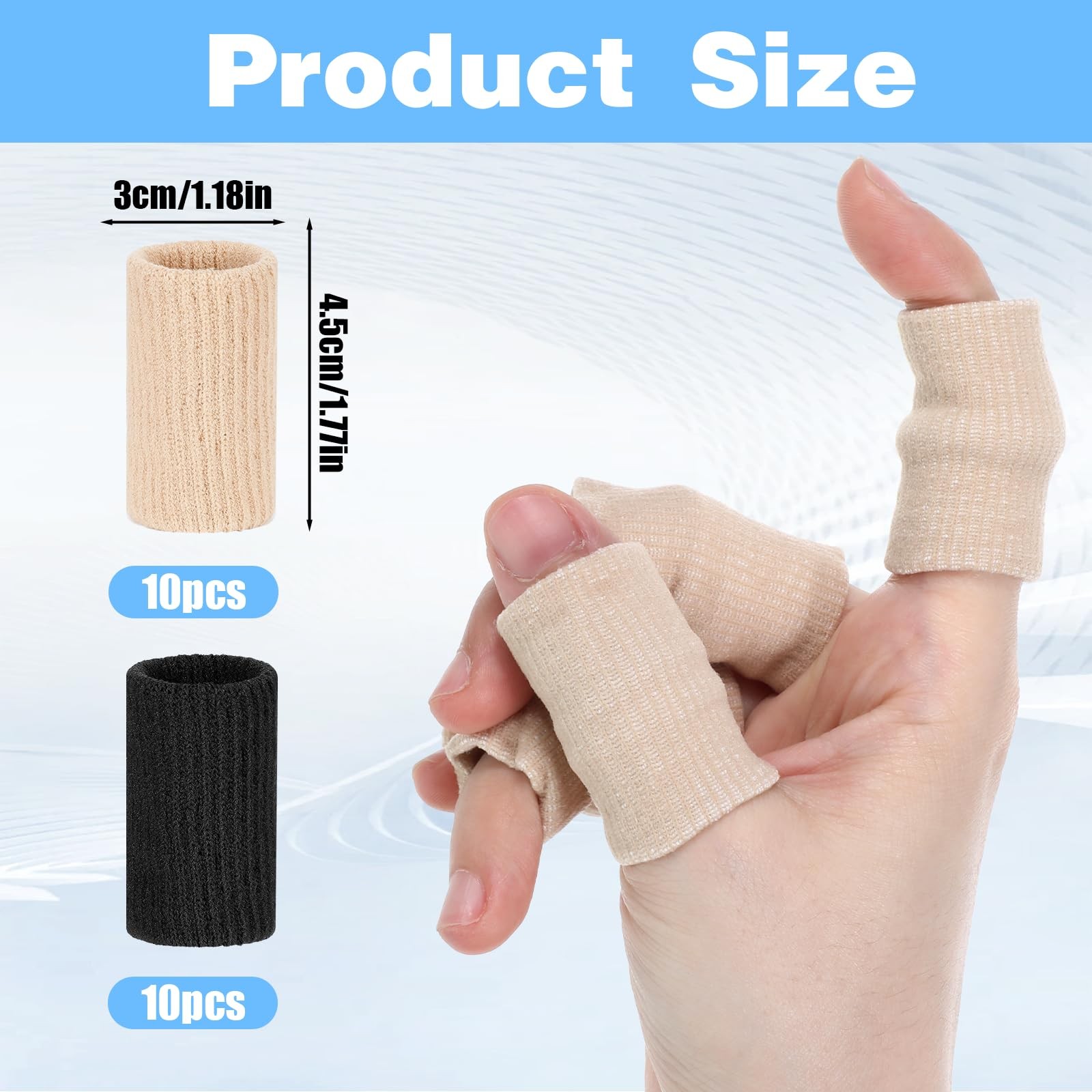 Aeaocvo 20 PCS Compression Finger Sleeves, Elastic Sleeves for…