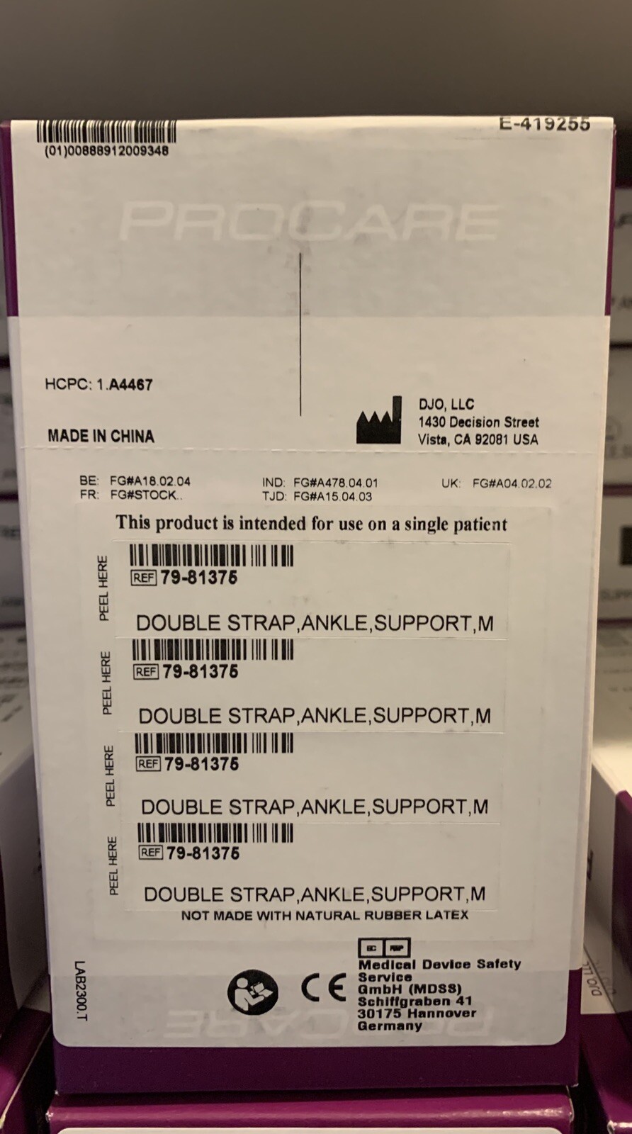 ProCare Care Ankle Support Double Strap Medium Left/Right Foot 1 Each 79-81375