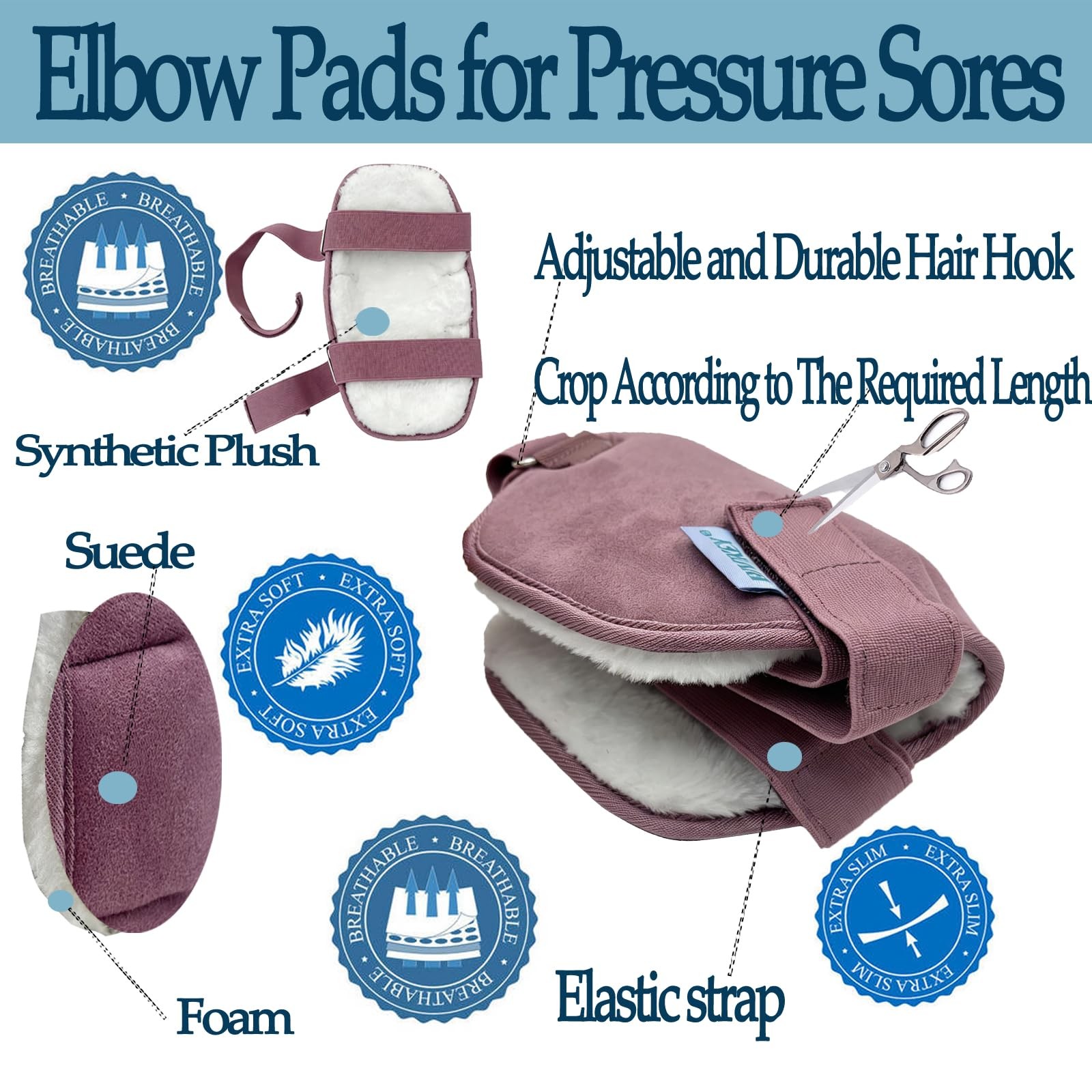 1 Pcs Plush Elbow Pressure Sores Protector Elbow Pads Cushion Adjustable Suit…