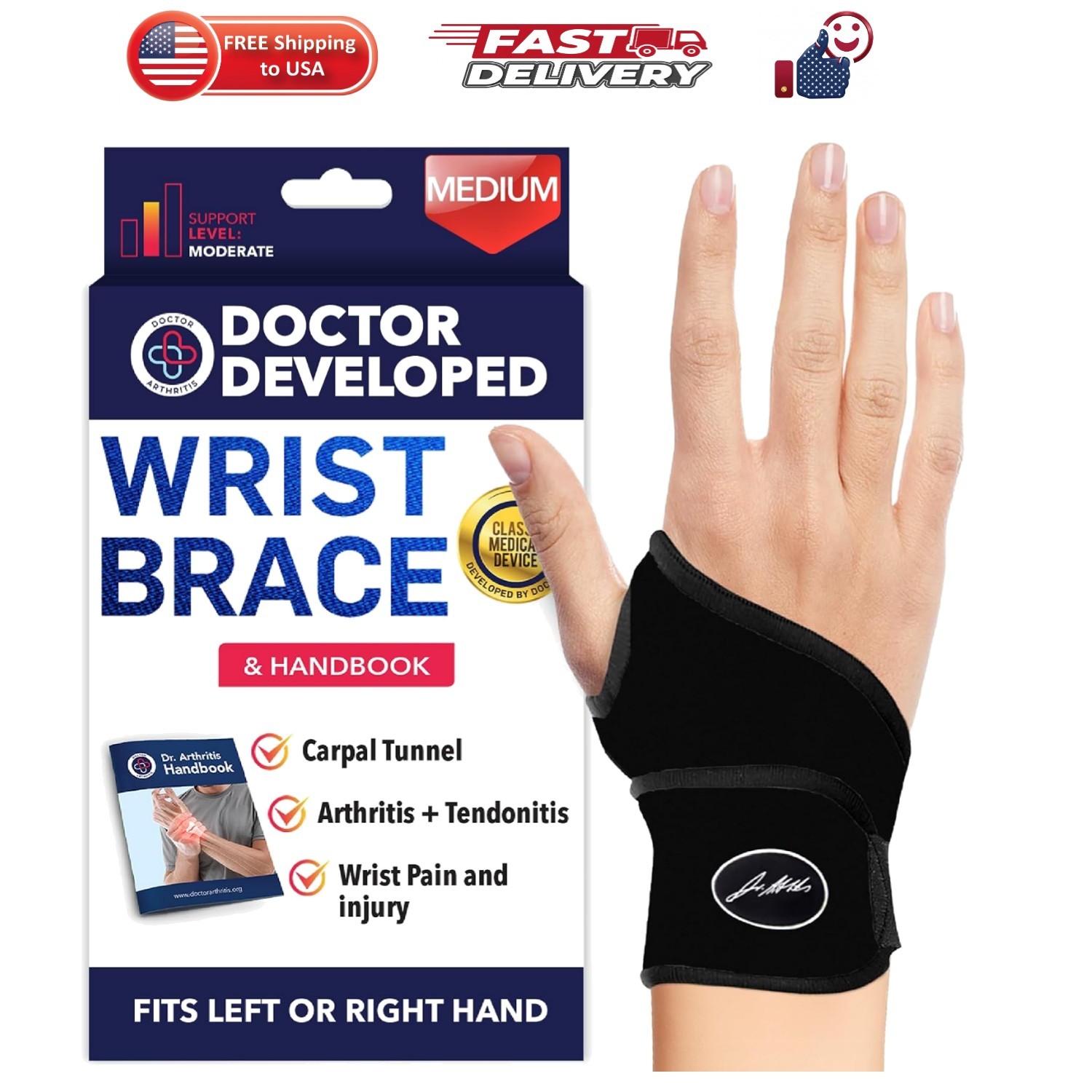Doctor Developed Wrist Brace, Wrist Wraps for Carpal Tunnel Arthritis, Tendon…