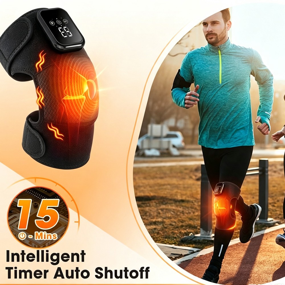 3 in1 Cordless Heated Vibration Massager Knee, Shoulder, Elbow Joint Pain Relief