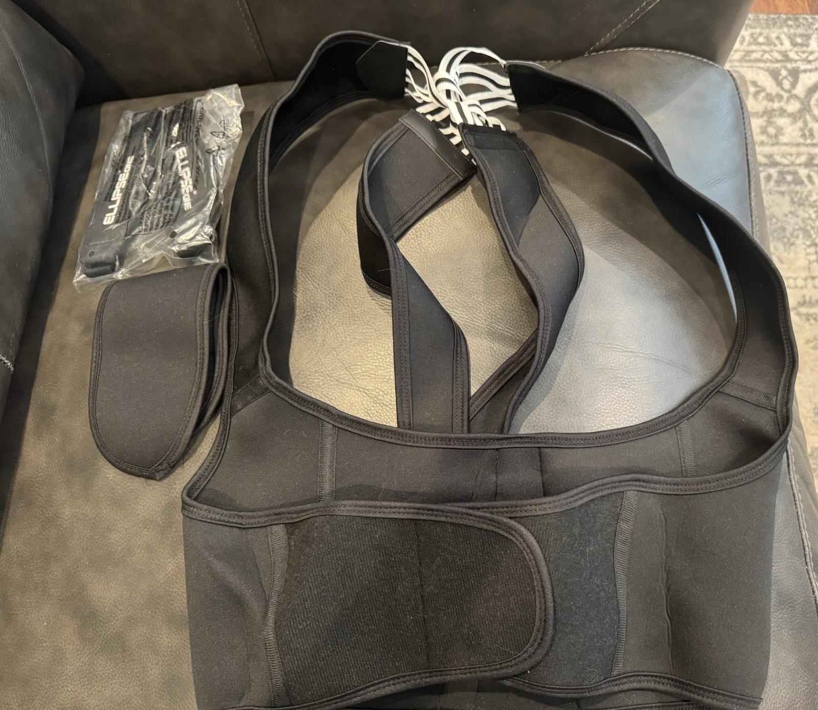 PWR Adjustable Black Posture Corrector Back Brace Large