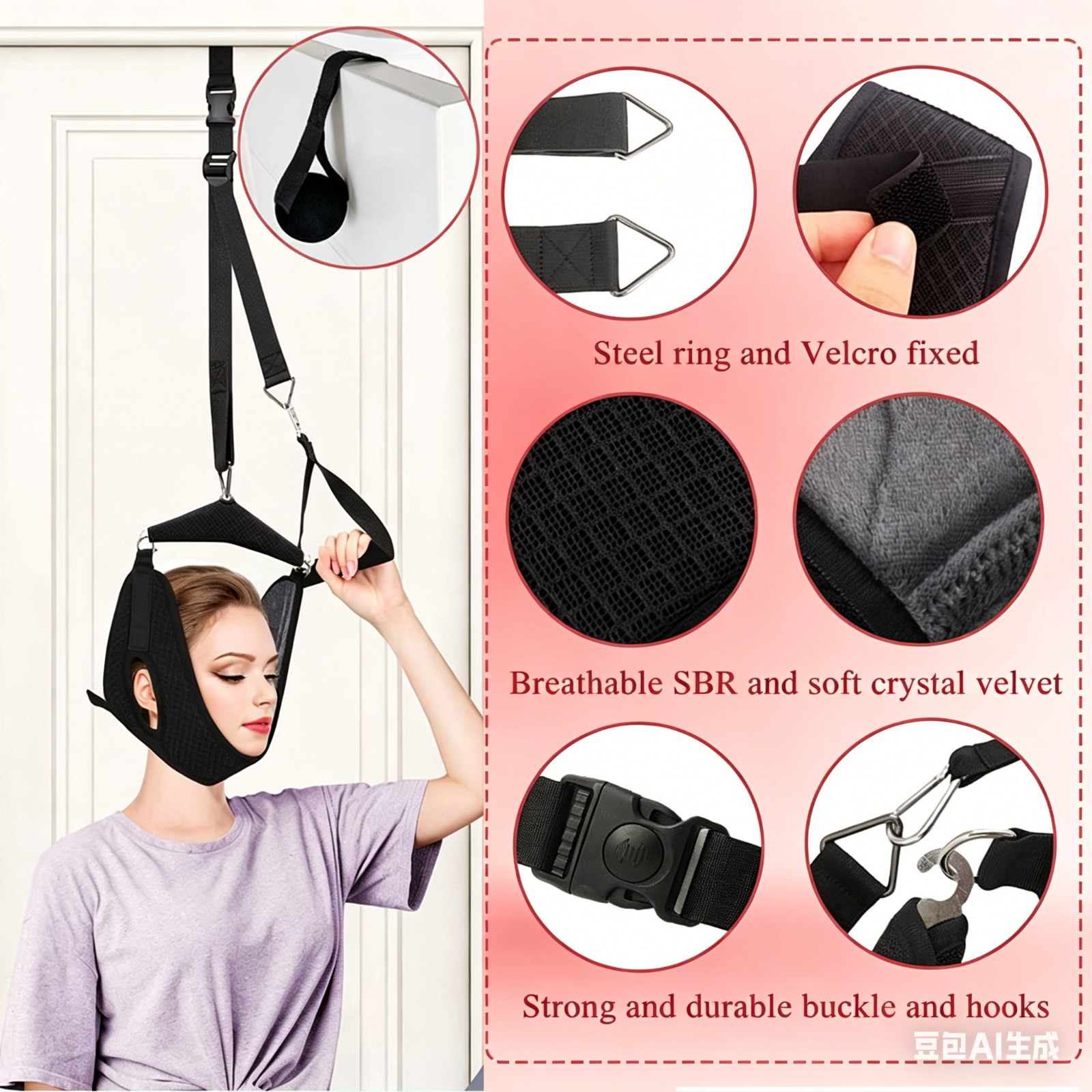 Neck Traction Stretcher Cervical Head Brace Pain Relief Device Home Over Door US