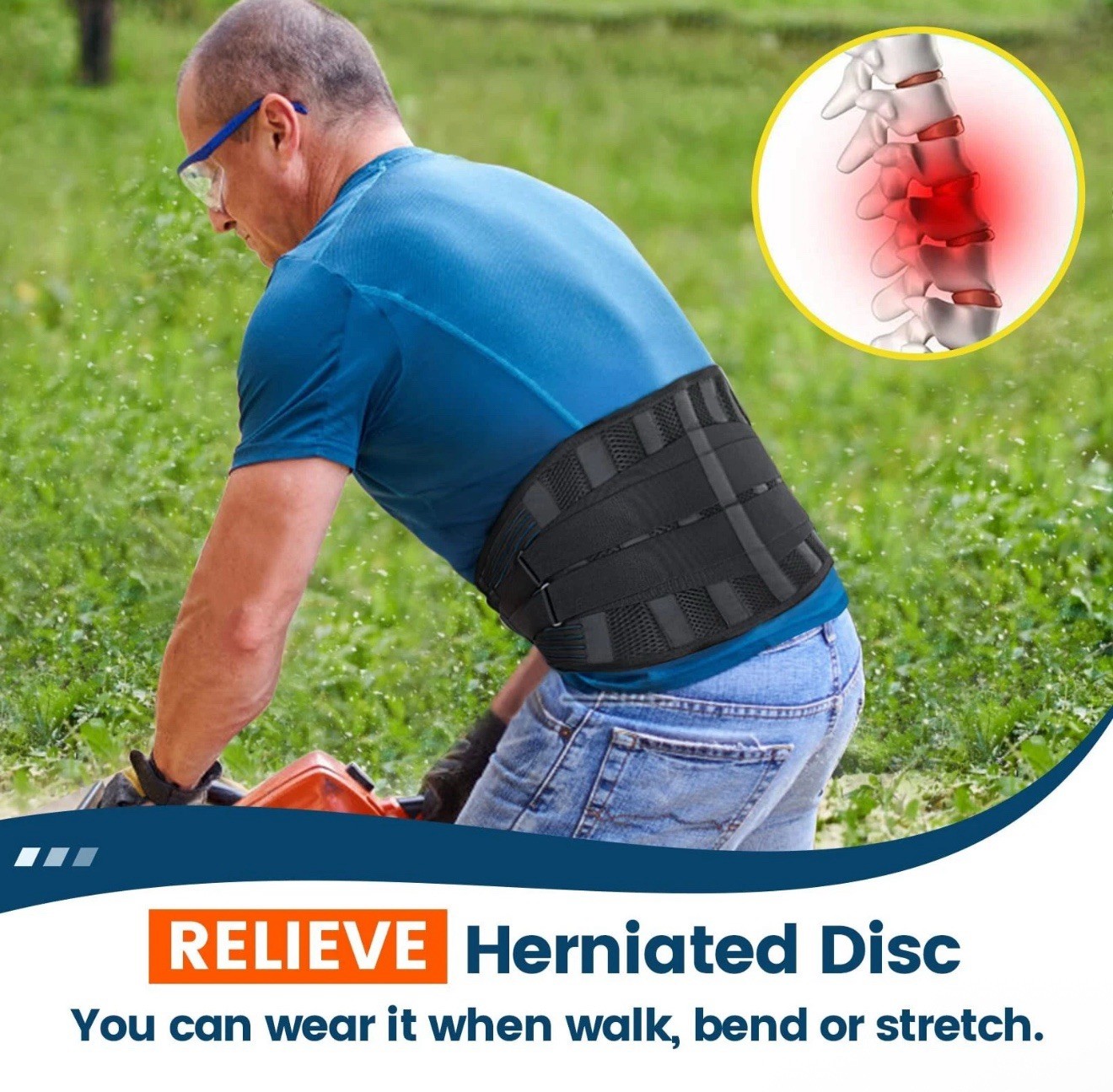 Breathable Waist Lumbar Lower Back Support Belt for Men Women Adult Back Brace