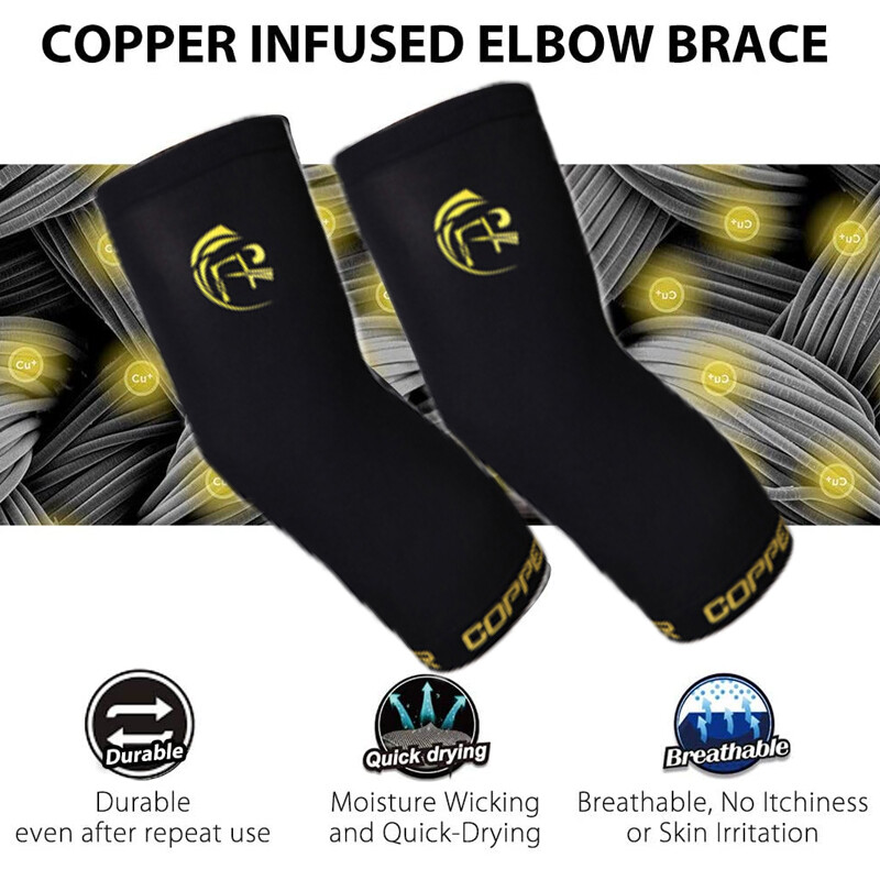 CFR Copper Elbow Brace Support Compression Sleeves Arthritis Tendonitis Pain US