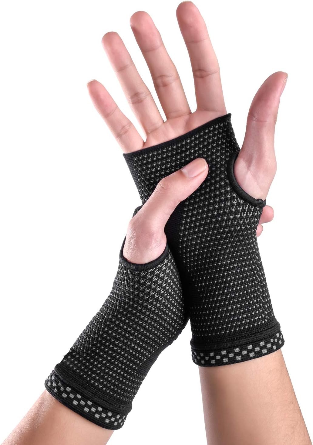 ABYON Wrist Compression Sleeves (Pair) for Carpal Tunnel and Pain Relief Trea…