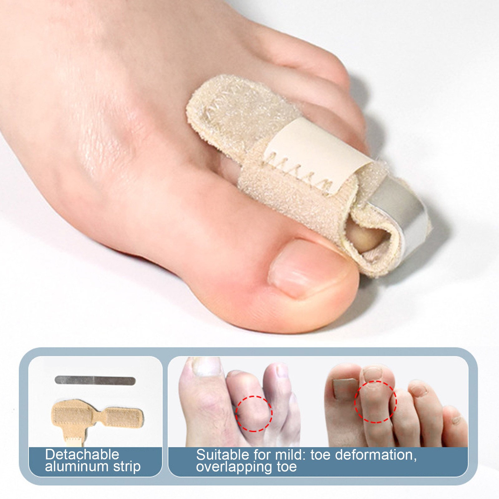 Toe Splint Skin Color Aluminum Plate Fixing Toe Brace Splint For Adult Wome OXHS