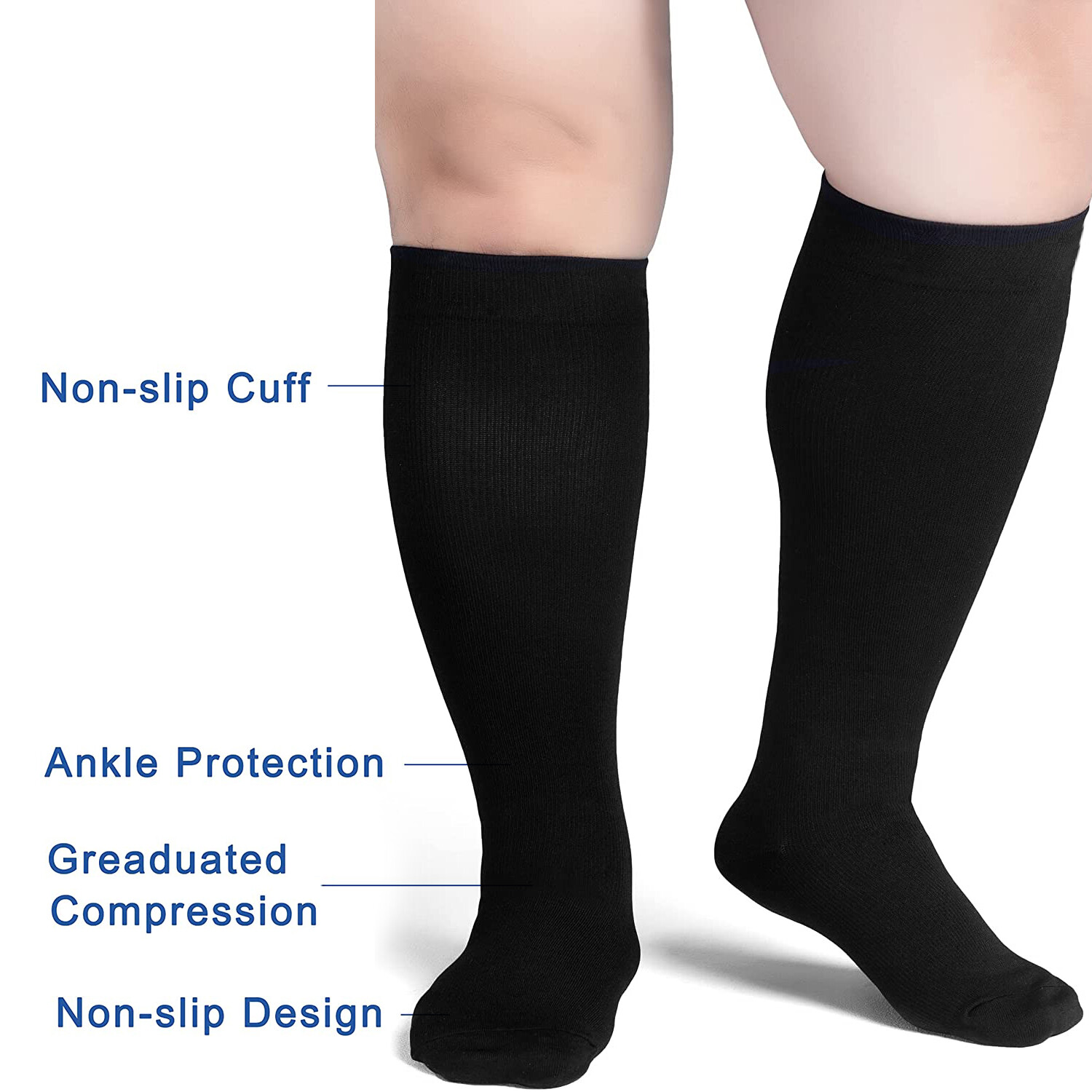 Medical Compression Socks for Women&Men 15-20mmhg S M L XL XXL Large Plus Size