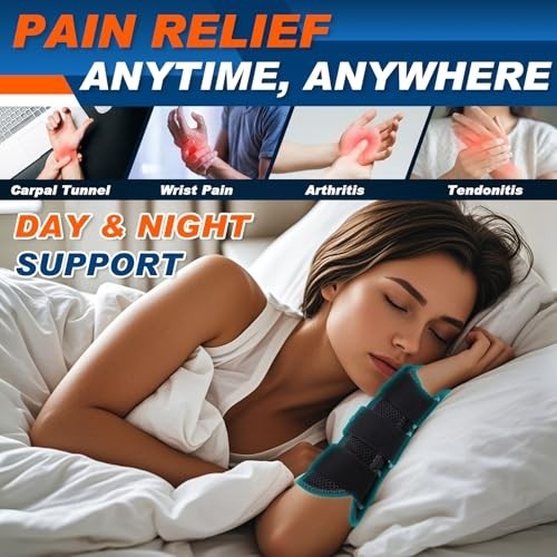 Carpal Tunnel Wrist Brace with Thumb Support,Adjustable Night Thumb Spica Splint