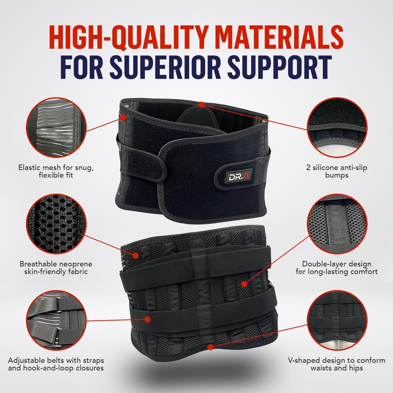 Dr. Arthritis Back Brace Support Belt, Medical Lower Lumbar Brace for Men & Wome