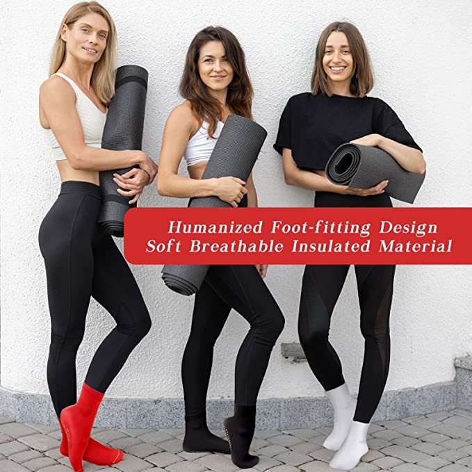 3 Pair Self Heating Tourmaline Socks Heated Socks for Women & Men Black Warm 3PK