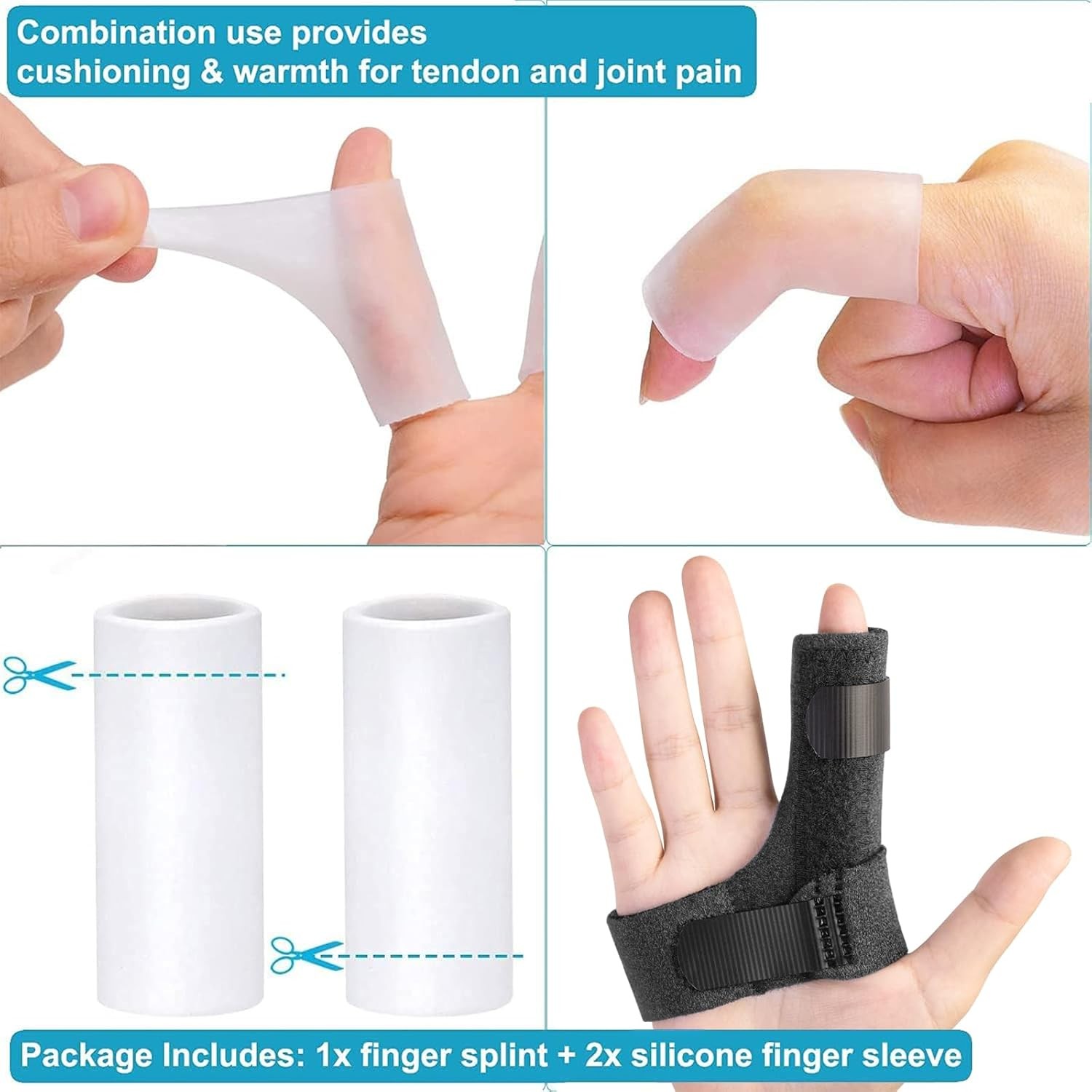 Sumifun Finger Brace, Trigger Splint for 1 Count (Pack of 1), Black