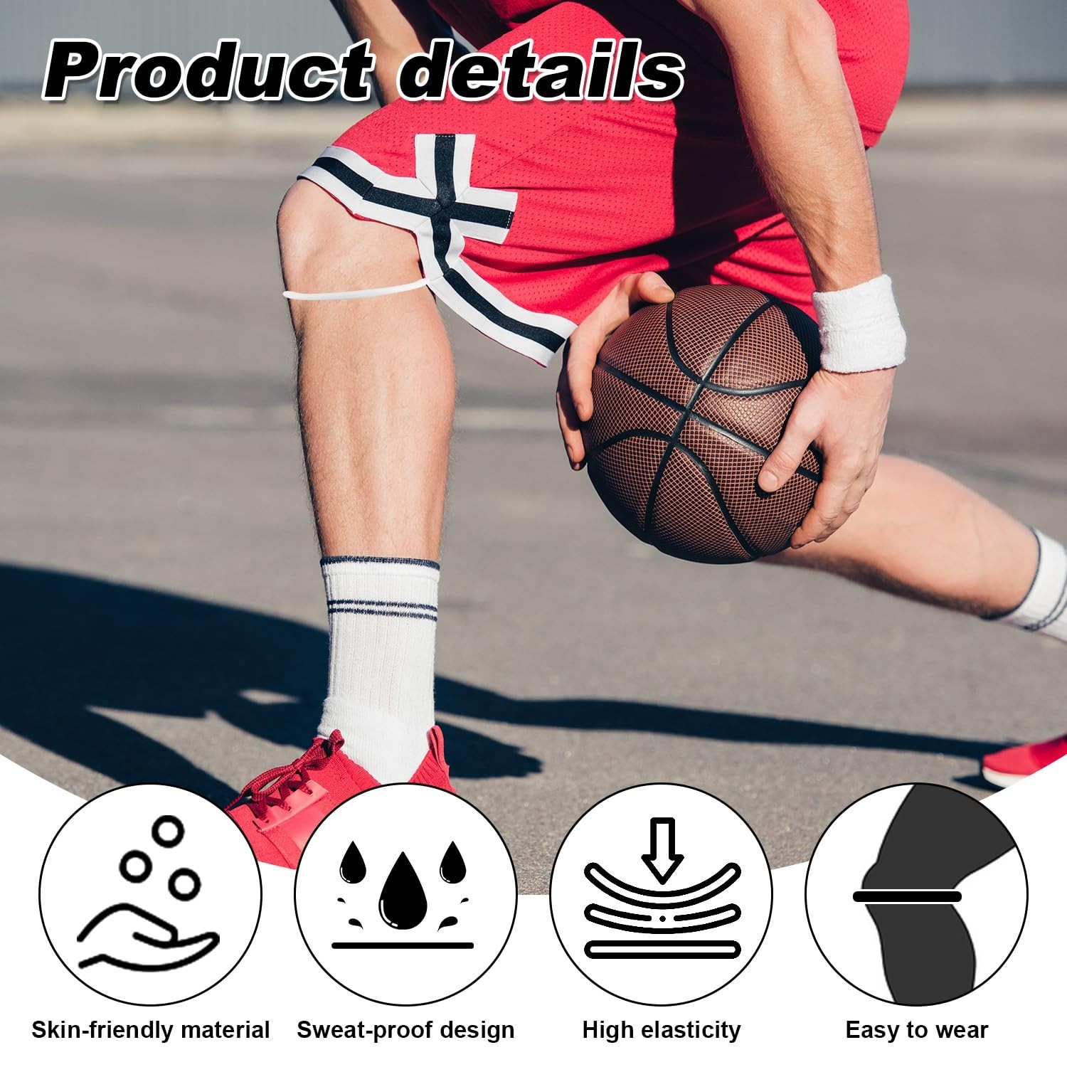 2pcs Patellar Tendon Support Strap Knee Band, Silicone Patella Knee Brace Ela…