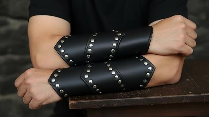 Medieval Faux Leather Arm Guards Leather Arm Guards Medieval Knight Bracer Set