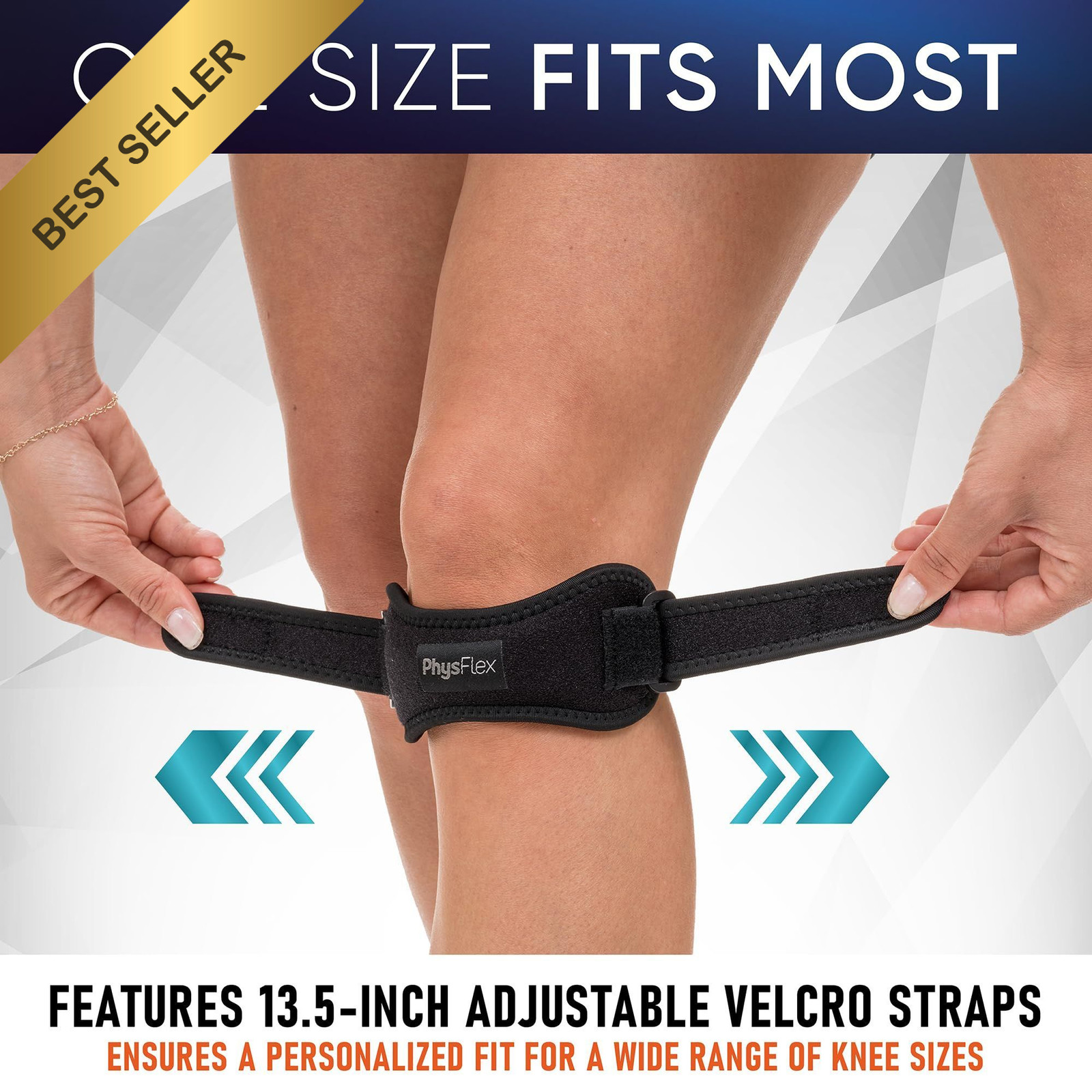 2 Pack Patellar Tendon Support Strap Knee Brace for Active Pain Relief Workouts