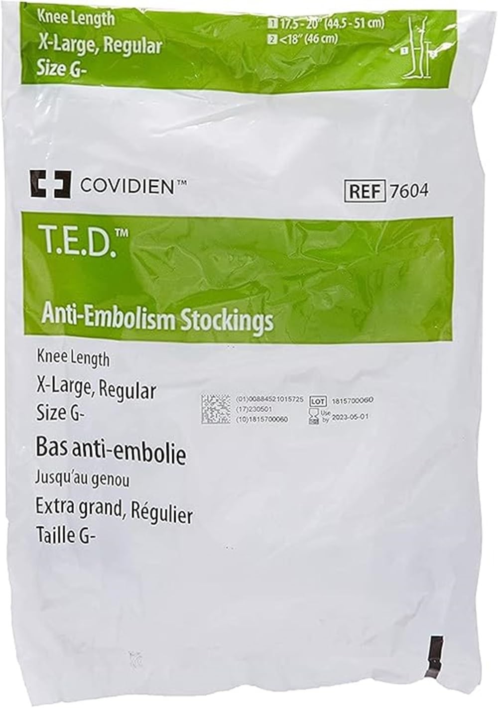 TED STOCKING KNEE XLG REGULAR (PR) White X-Large,