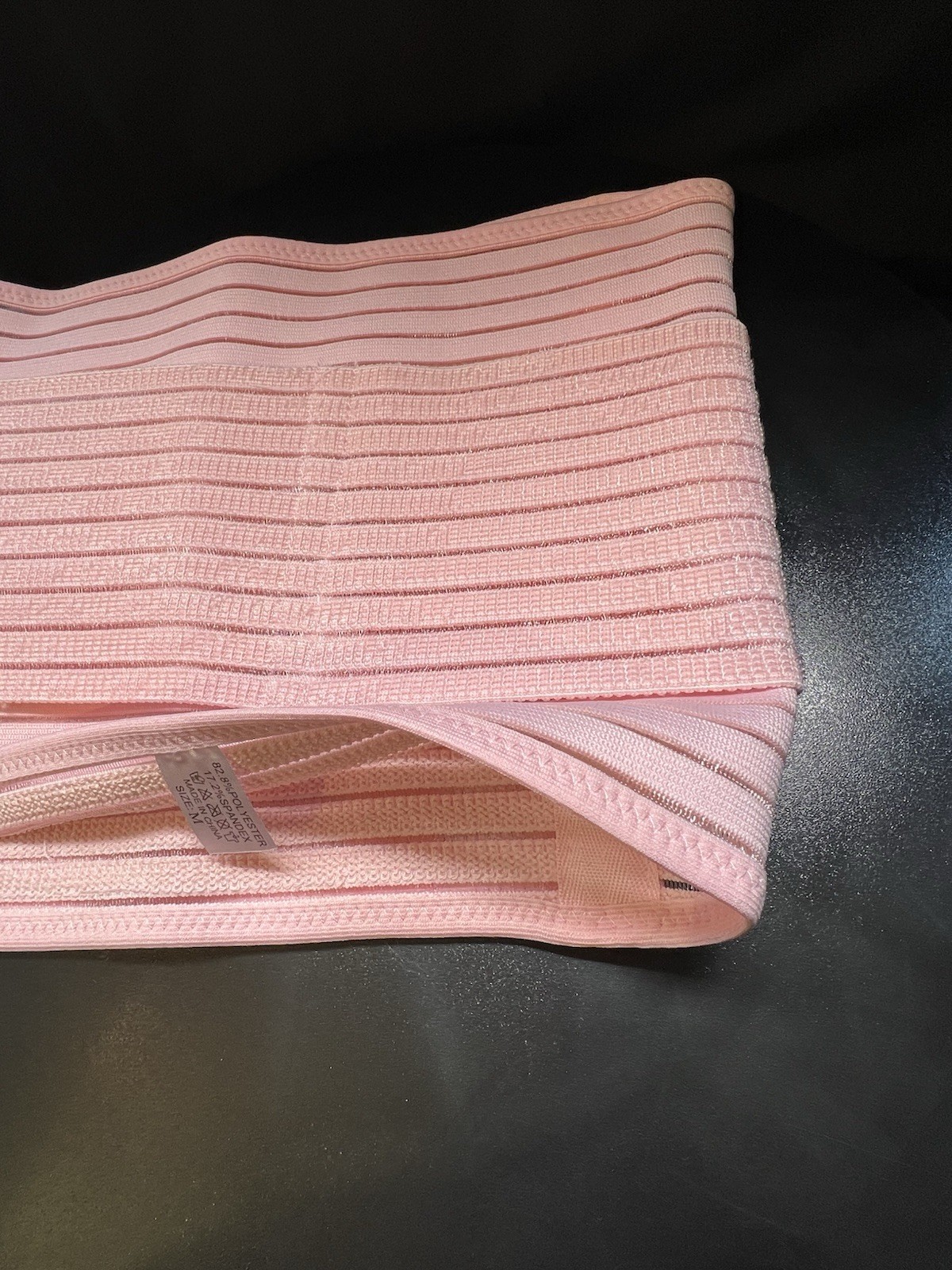 Pink Elastic Back Support Belt – Adjustable Waist Lumbar Brace – Size M – New