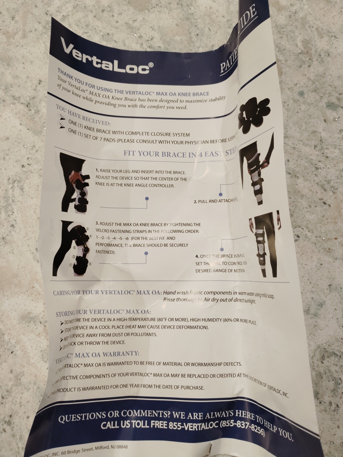 Vertaloc Max OA Knee Brace Support Immobilization Small Right Brace