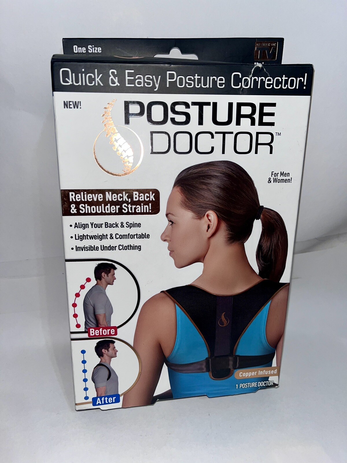 Ontel Posture Doctor Quick & Easy Posture Corrector For Men & Women – Black