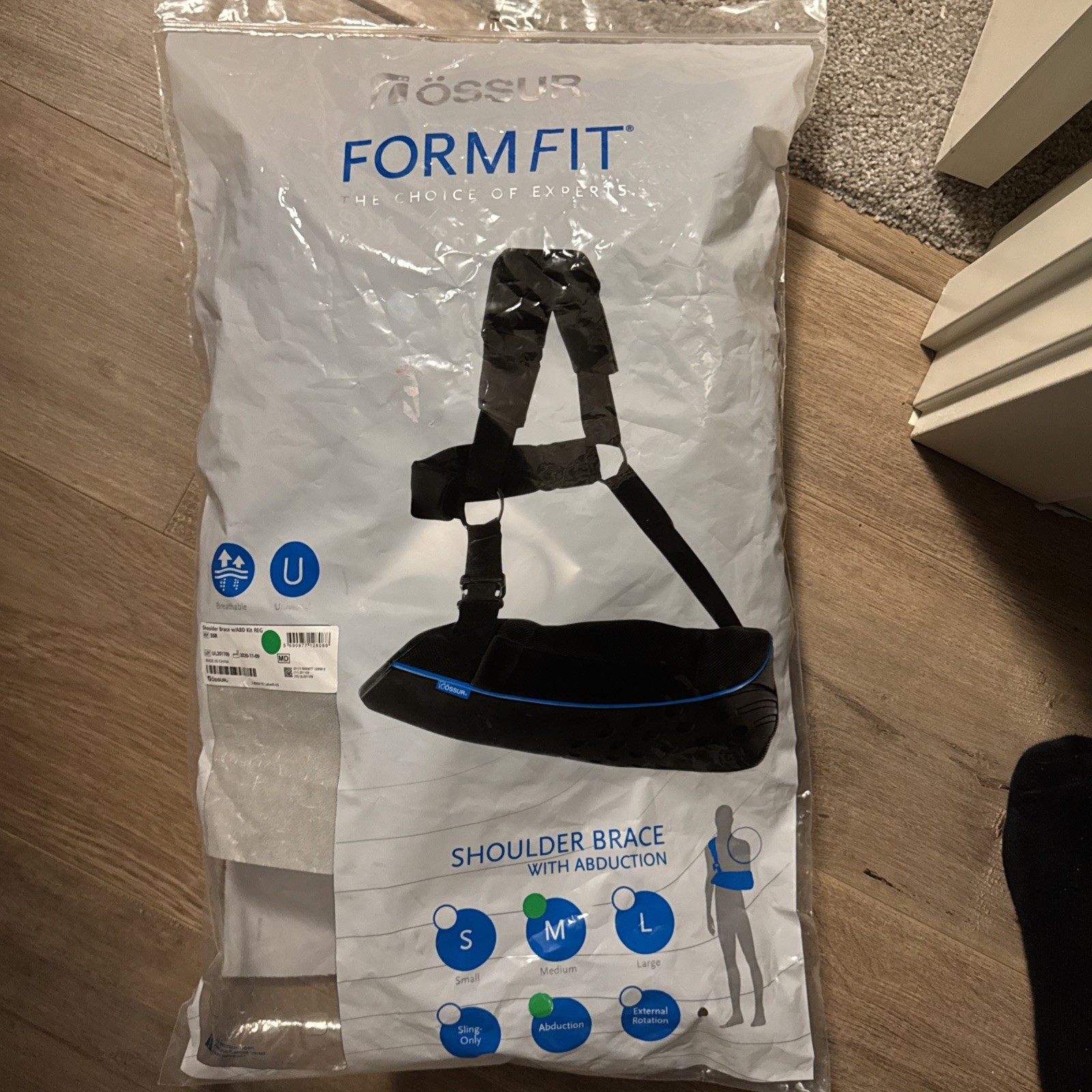 Ossur Form Fit Shoulder Brace w/Abduction Pad Size Medium 13.25-15.75”Sealed