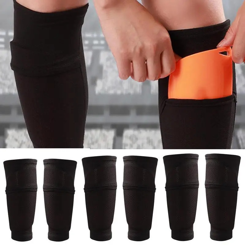 Shin guard football insert mesh elastic breathable socks double-layer fixed adul