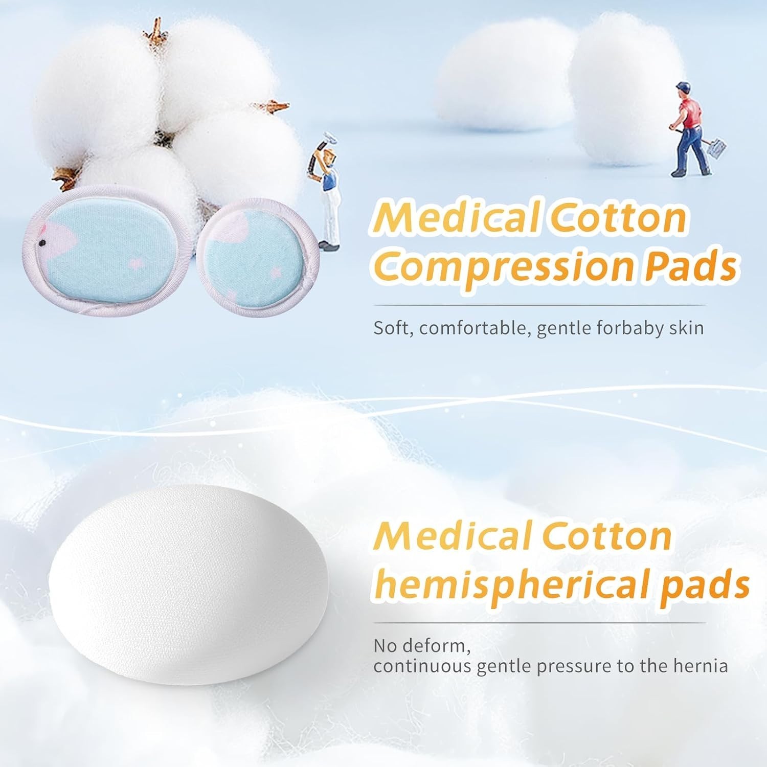 Umbilical Hernia Belt Kit for Baby with compression pads, navel patches & abdomi
