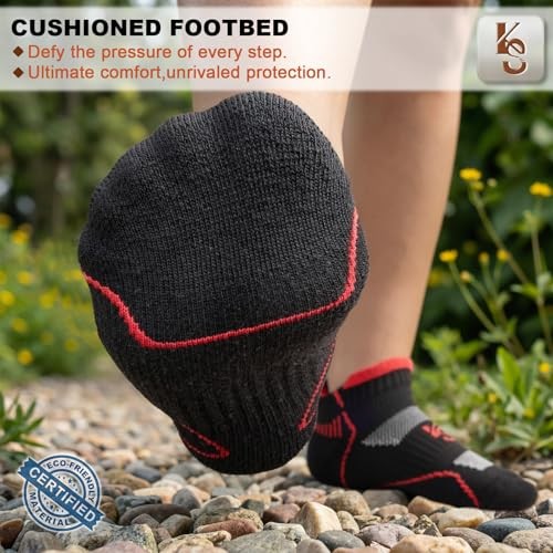 Men Athletic Ankle Socks 6-Pack, Nylon Blend 13-15 6pairs-black8915