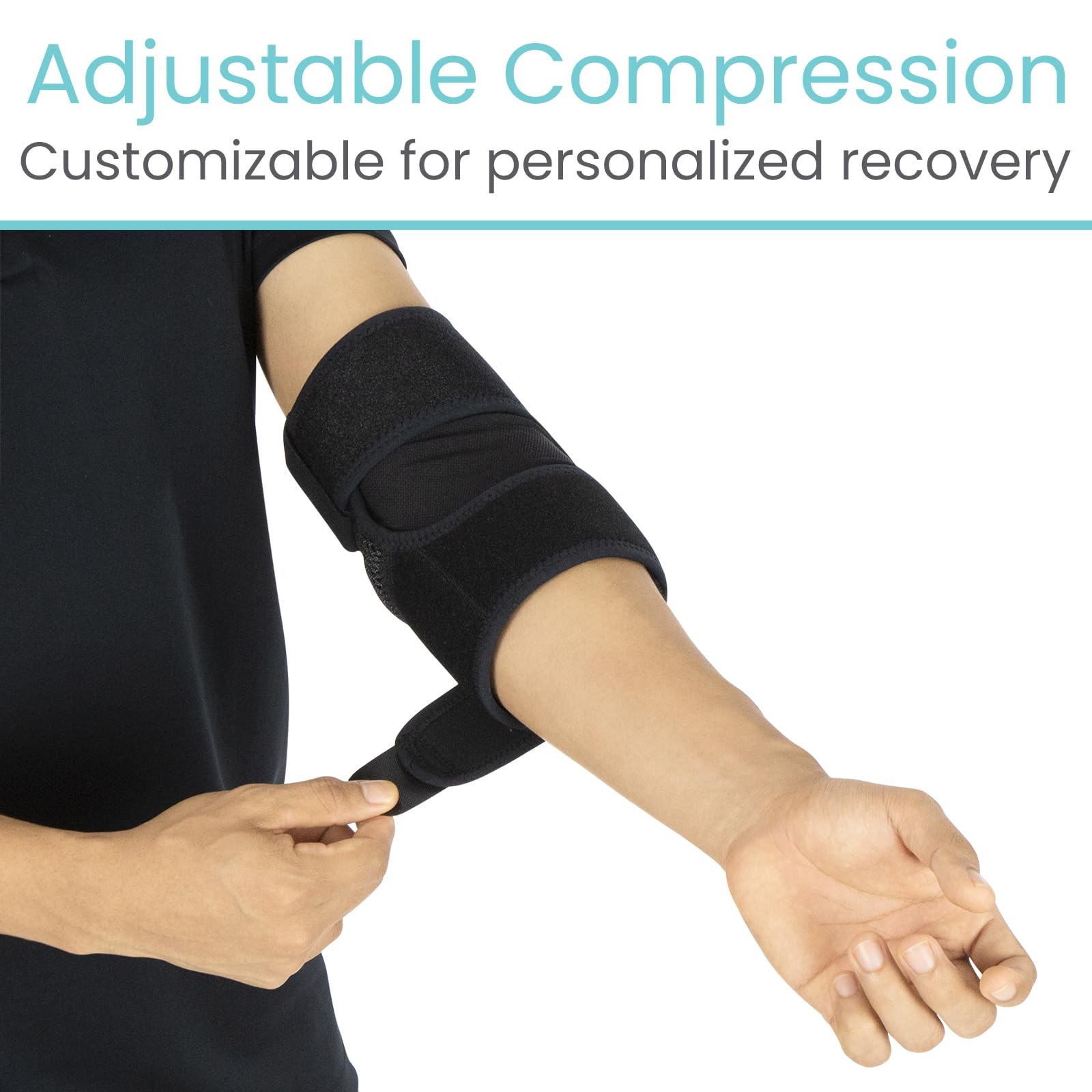 Vive Elbow Brace – Tennis Compression Sleeve – Wrap for Standard, Black