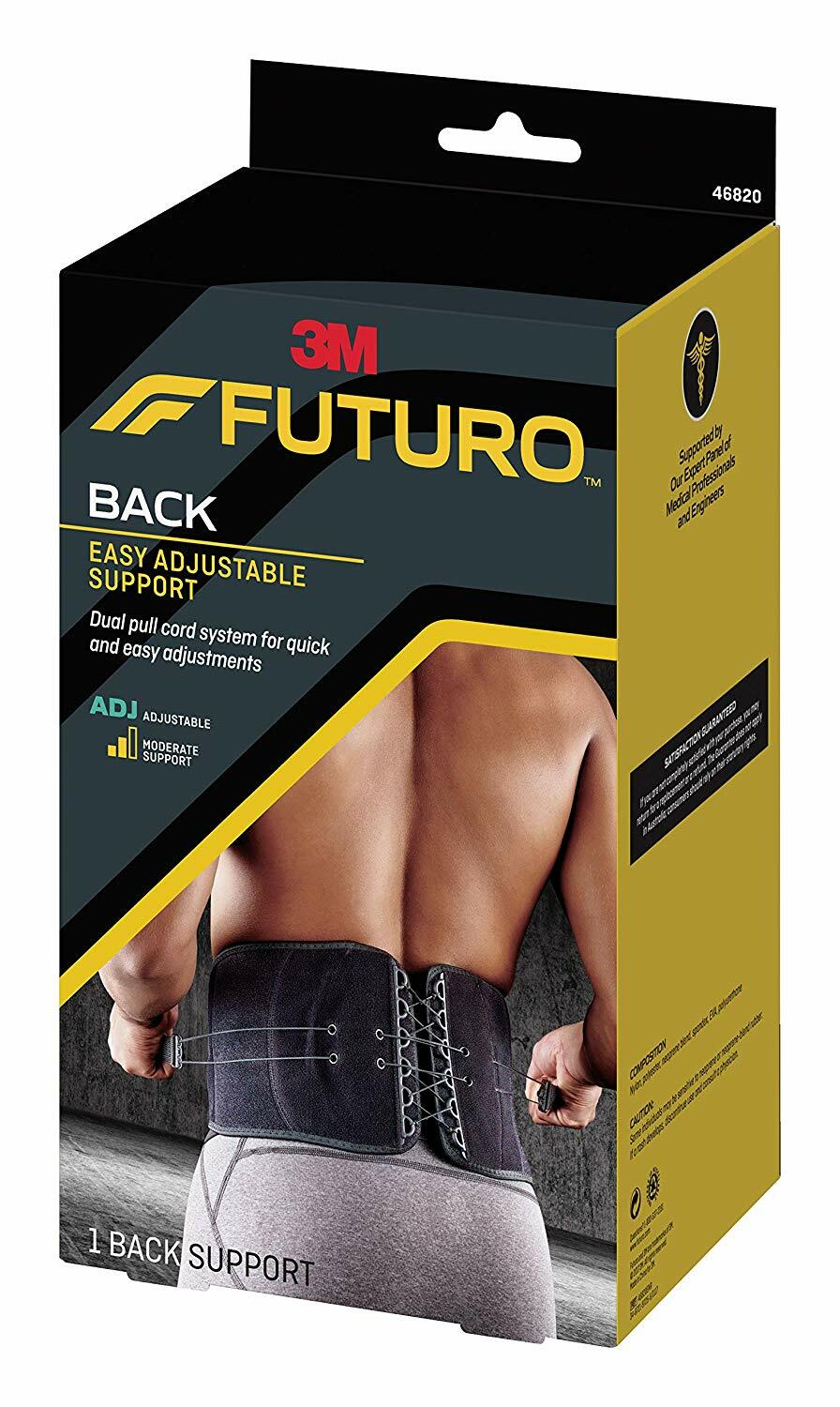 3M Futuro Back Support Adjustable Lumbar Area Breathable Comfortable Compression