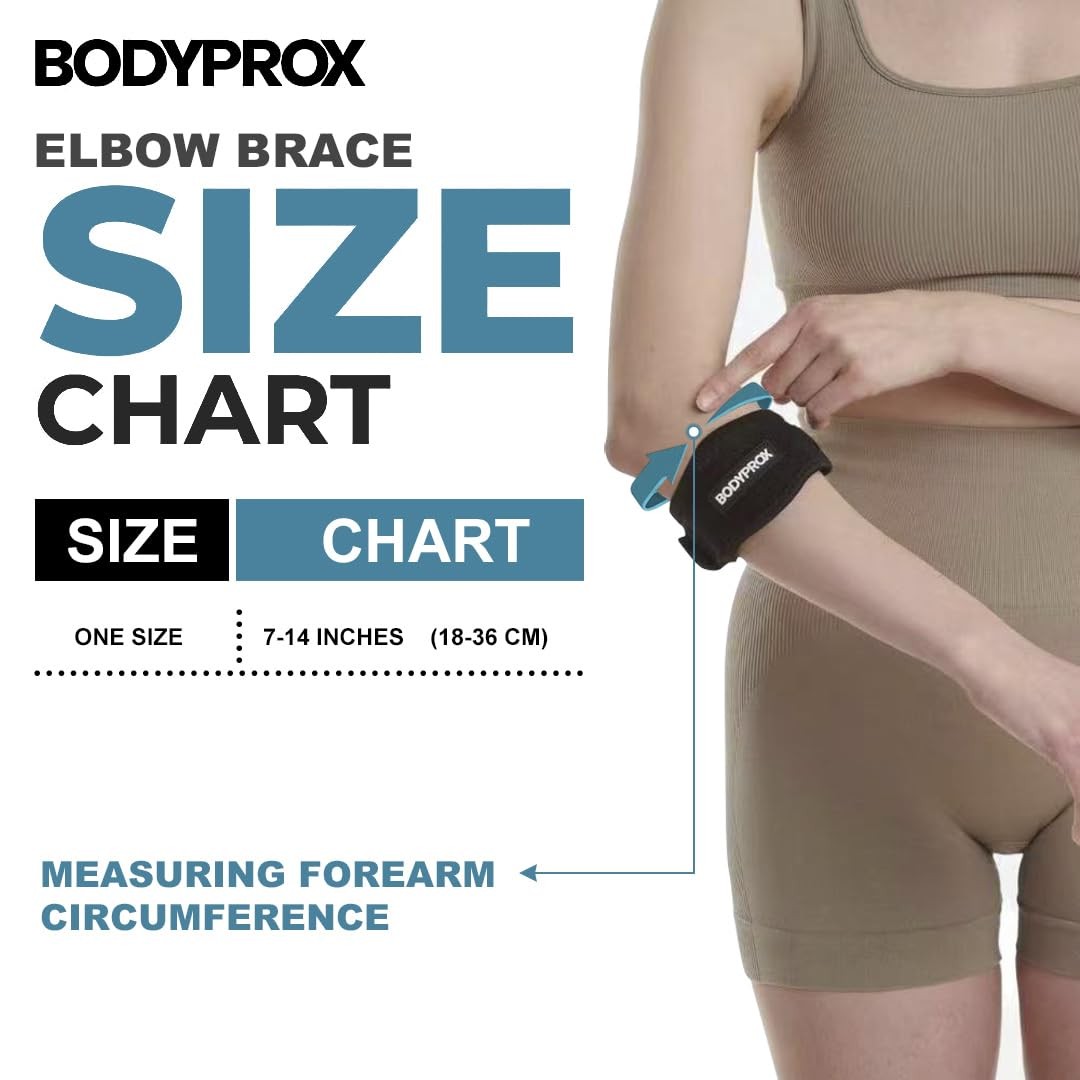 Bodyprox Elbow Brace 2 Pack for Tennis & Golfer’s 2 Count (Pack of 1)