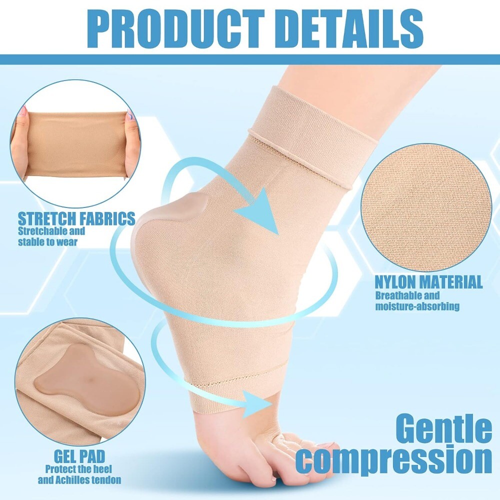 1-3pairs Heel Protector Heel Gel Sleeve Heel Compression Gel Sleeve Tendon Heel
