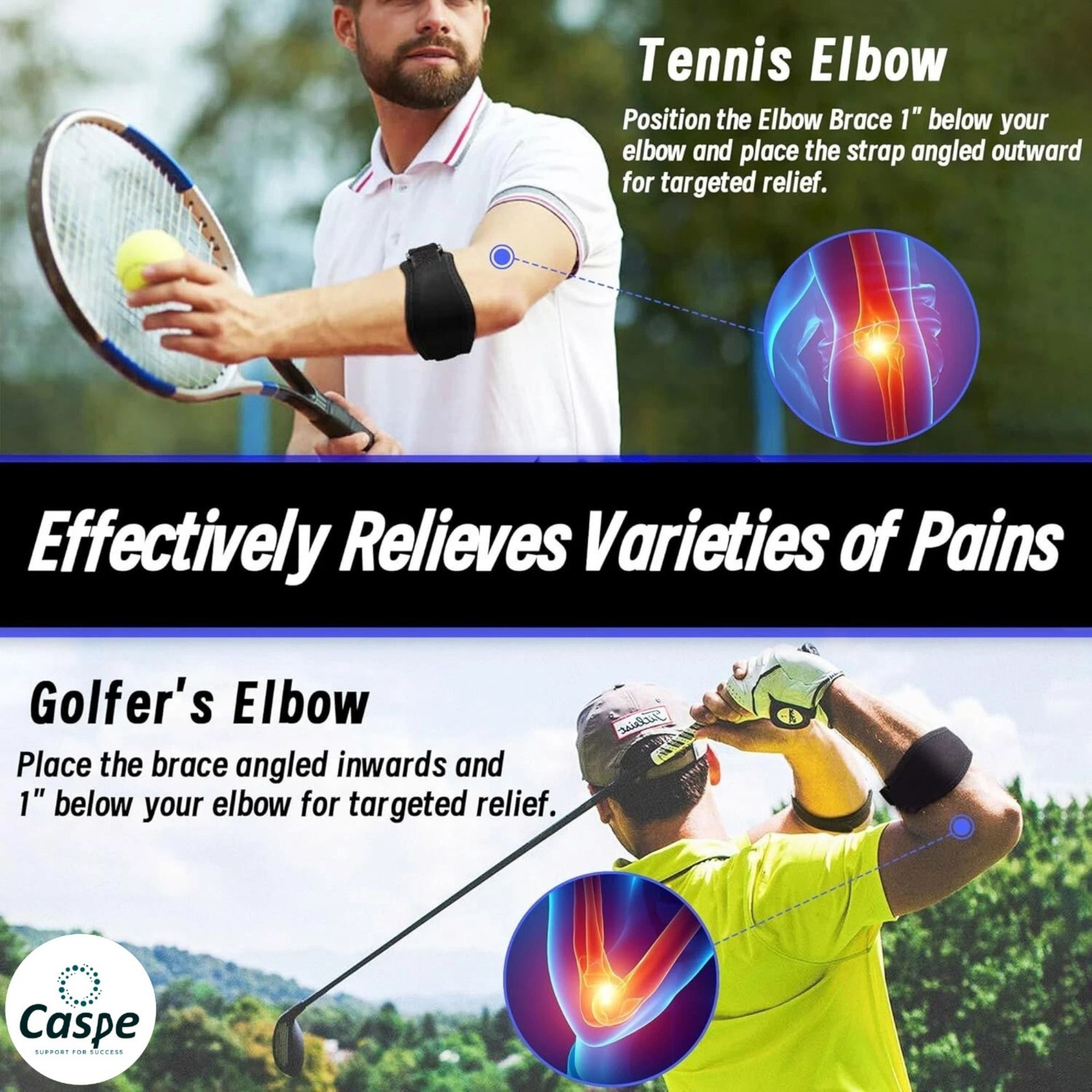2 Tennis Elbow Support Brace Compression Sleeve Joint Strap Arthritis Arm Tendon