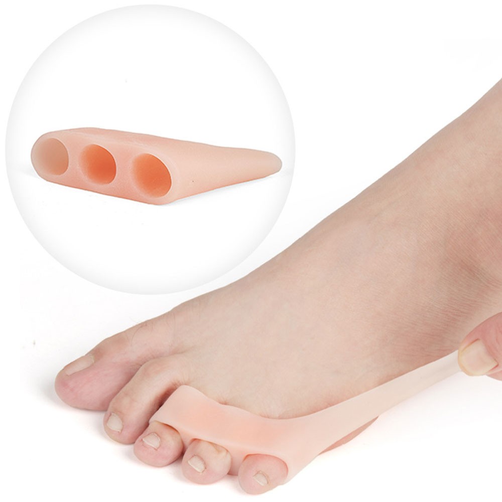 6x/Set Silicone Gel Straightener Pain Relief Toe Protector Three-Hole Little Toe