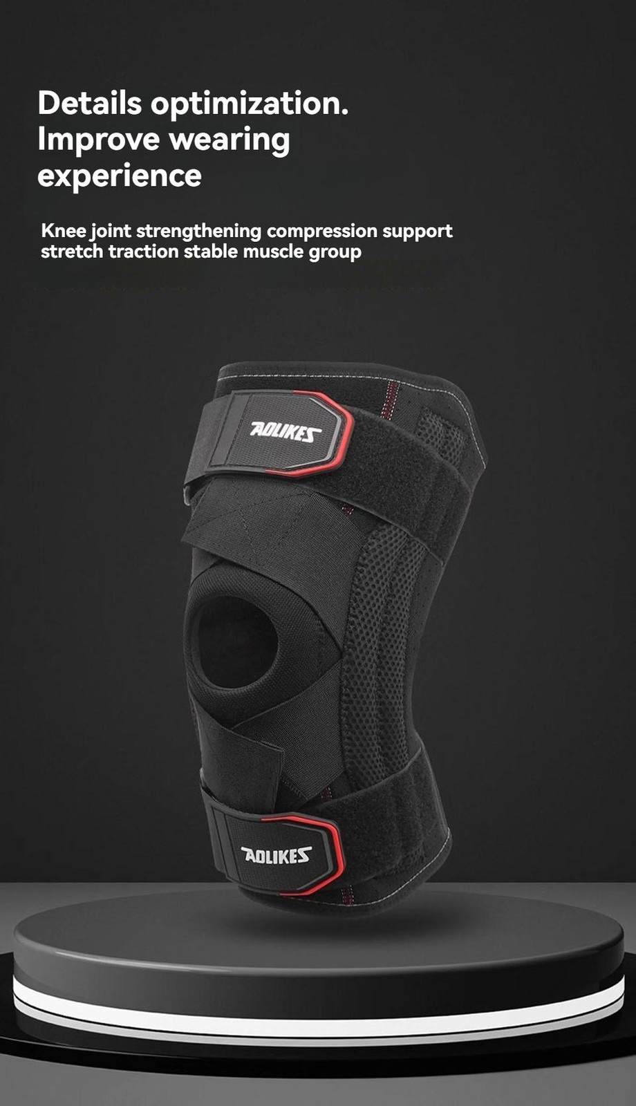 Aolikes 1pcs Knee Brace Knee Support Non Slip Shock Absorption Compression Knee