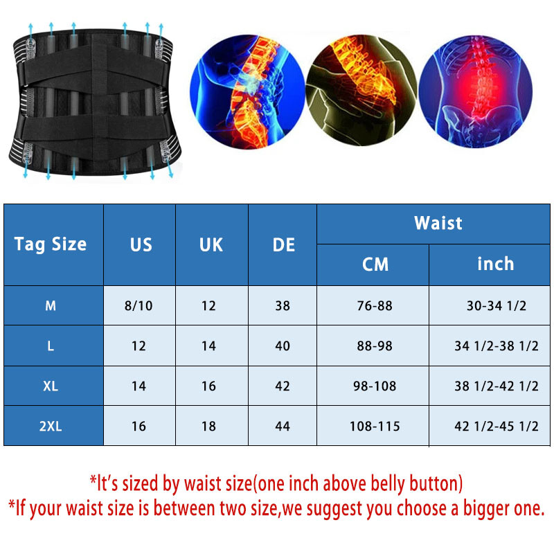 Medical Lumbar Support Belt For Lower Back Pain Relif Spine Brace Men Women US