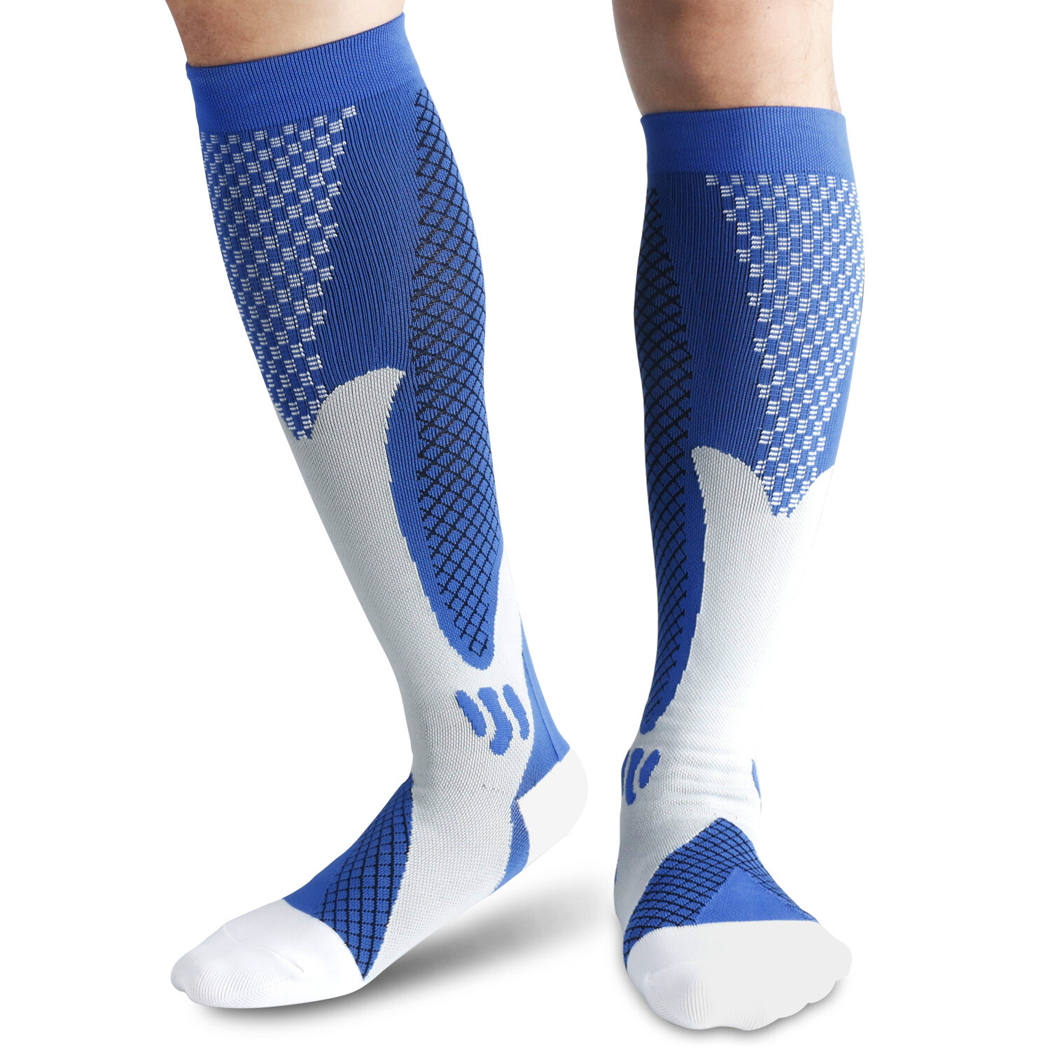 3 Pairs 30-40 mmHg Compression Socks – Knee High Support for Running & Sports US