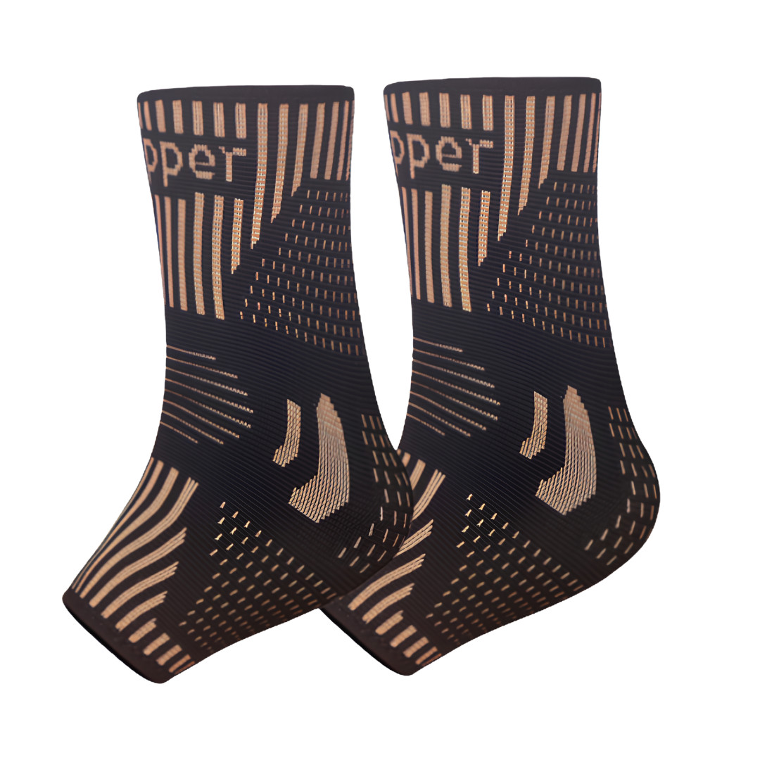 Copper Ankle Support Brace Stabilizer Compression Sleeve Socks Foot Pain Relief