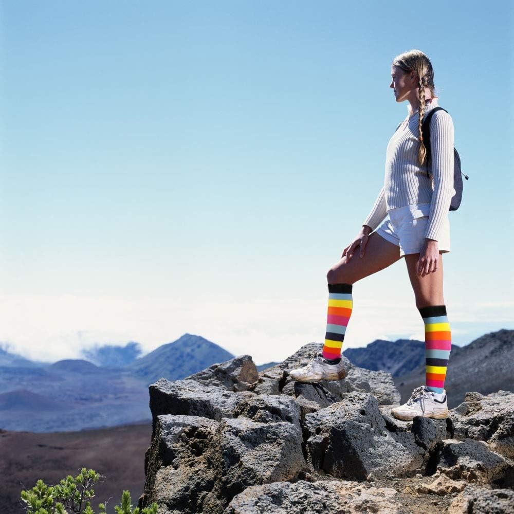 3 Pack 20-30 mmHg Compression Socks Knee High for Men Women Running Travel