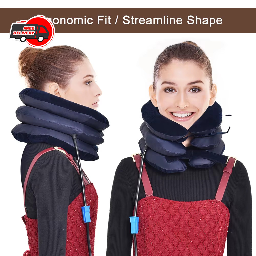 Cervical Neck Traction Device Collar Brace Support Pain Relief Stretcher Therapy