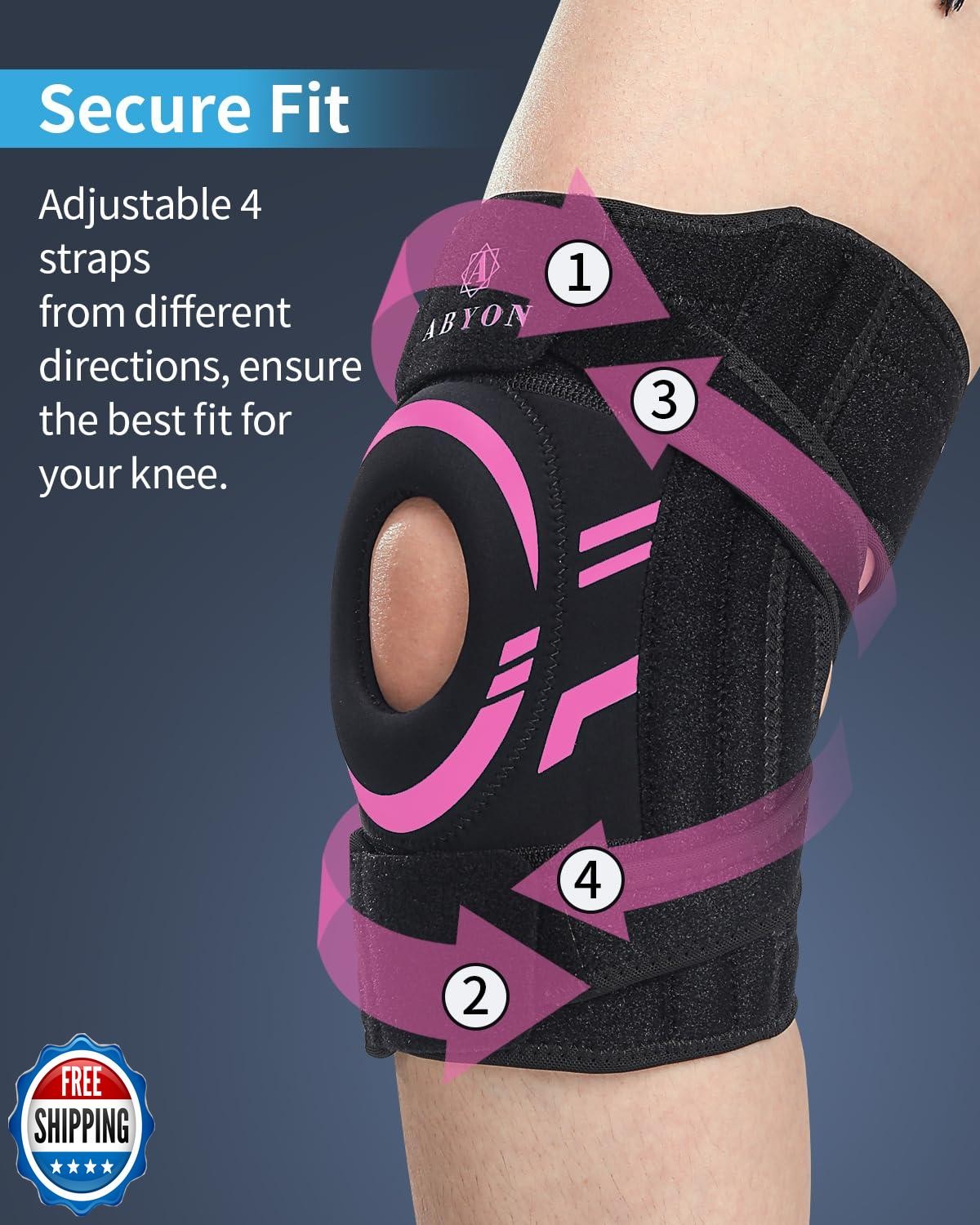 ABYON Knee Brace for Women and Men Meniscus Tear, Arthritis, ACL Pain Relief,